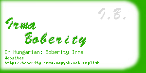 irma boberity business card